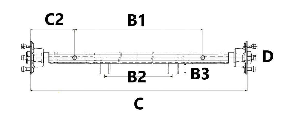 JARRUTON LEHTIJOUSIAKSELI 750KG C=1790 4×100 JT-TRAILER - Image 3